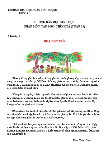 Bài hướng dẫn môn Tiếng Việt Lớp 4 - Tuần 23 - Trường tiểu học Trần Bình Trọng