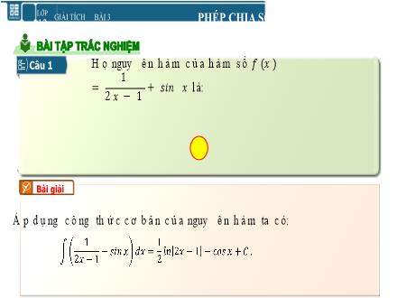 Bài giảng Toán Lớp 12 - Bài 3: Phép chia số phức