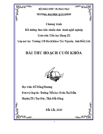 Bài thu hoạch cuối khóa Bồi dưỡng theo tiêu chuẩn chức danh nghề nghiệp Giáo viên Tiểu học Hạng III - Đỗ Đăng Phương