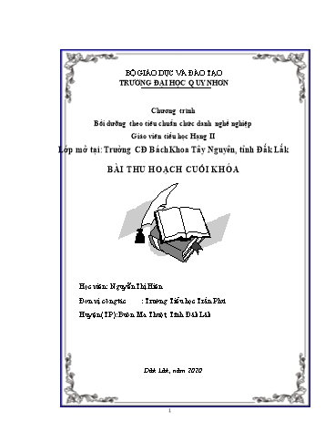 Bài thu hoạch cuối khóa Bồi dưỡng theo tiêu chuẩn chức danh nghề nghiệp Giáo viên Tiểu học Hạng II - Nguyễn Thị Hiên