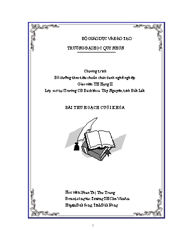 Bài thu hoạch cuối khóa Bồi dưỡng theo tiêu chuẩn chức danh nghề nghiệp Giáo viên Tiểu học Hạng II - Phan Thị Thu Trang