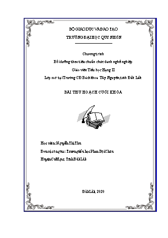 Bài thu hoạch cuối khóa Bồi dưỡng theo tiêu chuẩn chức danh nghề nghiệp Giáo viên Tiểu học Hạng II - Nguyễn Thị Thu