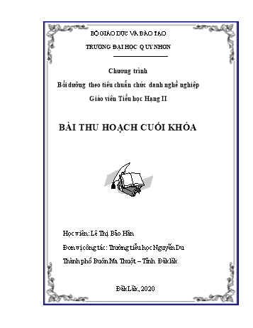 Bài thu hoạch cuối khóa Bồi dưỡng theo tiêu chuẩn chức danh nghề nghiệp Giáo viên Tiểu học Hạng II - Lê Thị Bảo Hân