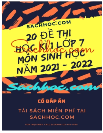 Bộ đề kiểm tra học kì I môn Sinh học Lớp 7 (Có đáp án)