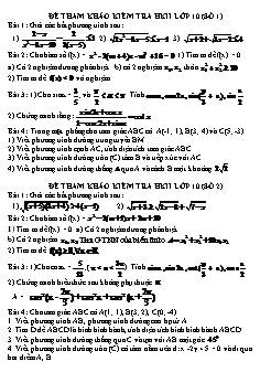 Bộ đề tham khảo kiểm tra học kì II môn Toán Lớp 10