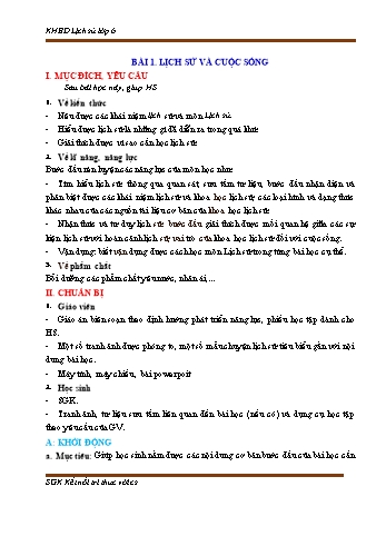 Giáo án cả năm Lịch sử Khối 6 (Kết nối tri thức với cuộc sống)