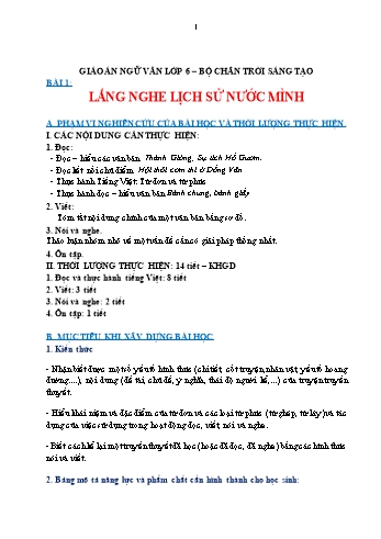 Giáo án cả năm Ngữ văn Lớp 6 (Chân trời sáng tạo)