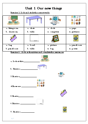 Phiếu ôn tập hè môn Tiếng Anh Lớp 2 - Unit 1