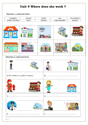 Phiếu ôn tập hè môn Tiếng Anh Lớp 2 - Unit 9