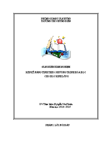 SKKN Rèn kĩ năng tính theo phương trình hóa học cho học sinh lớp 8