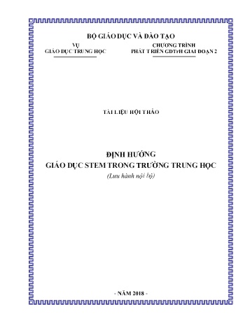 Tài liệu hội thảo Định hướng giáo dục stem trong trường trung học