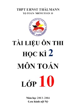 Tài liệu ôn thi học kì 2 môn Toán Lớp 10