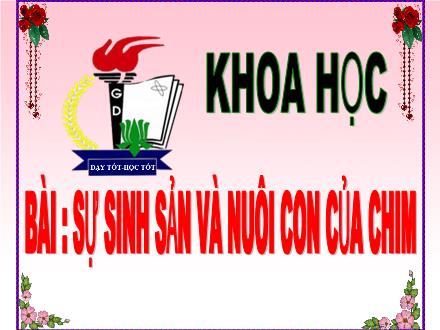 Bài giảng Khoa học 5 - Bài 58: Sự sinh sản và nuôi con của chim