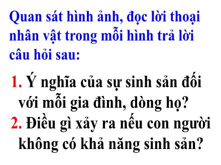 Bài giảng Khoa học 5 - Sự sinh sản