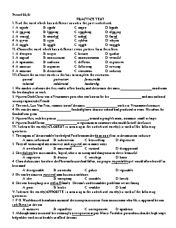 Bài giảng Tiếng Anh Lớp 12 - Tuần 13 - Period 50+51