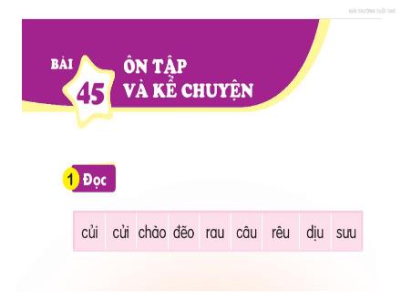 Bài giảng Tiếng Việt 1 (Kết nối tri thức) - Bài 45: Ôn tập và kể chuyện