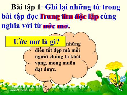 Bài giảng Tiếng Việt 4 (Luyện từ và câu) - Mở rộng vốn từ: Ước mơ