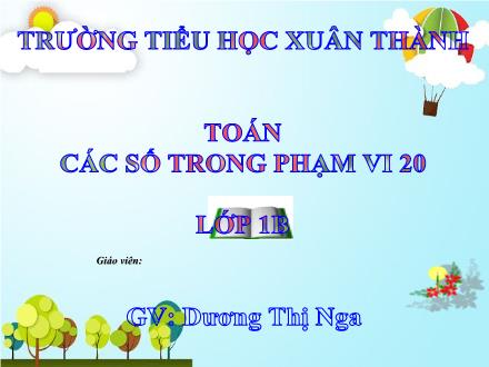 Bài giảng Toán 1 (Vì sự bình đẳng và dân chủ trong giáo dục) - Bài 54: Các số trong phạm vi 20 - Dương Thị Nga