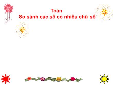 Bài giảng Toán 4 - So sánh các số có nhiều chữ số