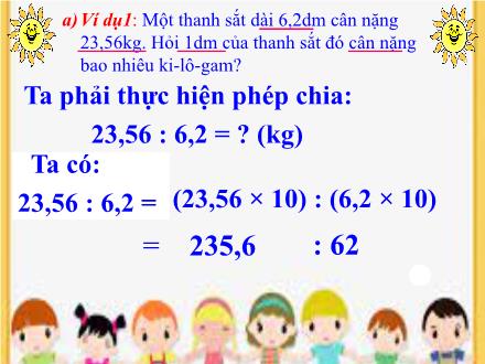 Bài giảng Toán 5 - Chia một số thập phân cho một số thập phân