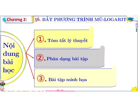 Bài giảng Toán Lớp 12 - Tuần 13 - Chương 2, Bài 6: Bất phương trình mũ - Logarit
