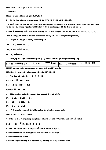 Bài tập thực hành môn Hóa học Lớp 10 - Tuần 20 đến tuần 24