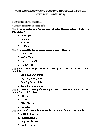 Bài tập thực hành môn Lịch Sử Lớp 10