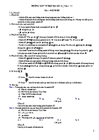 Bài tập thực hành Toán 10 (Đại số) - Tuần 1+2