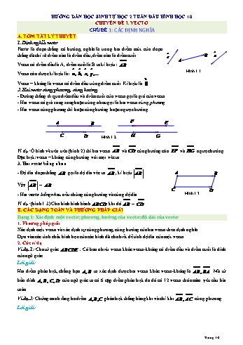 Bài tập thực hành Toán 10 (Hình học) - Tuần 1+2