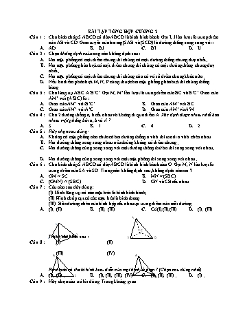 Bài tập thực hành Toán Lớp 11 (hình học) - Bài tập tổng hợp chương 2