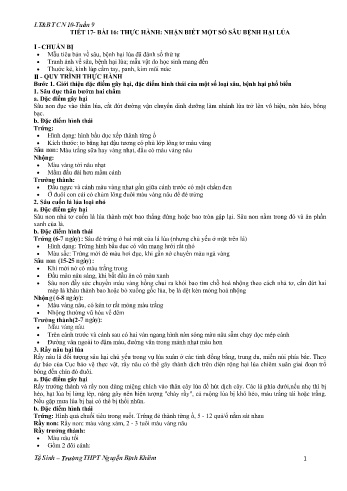 Đề cương ôn tập Công nghệ 10 - Tuần 9