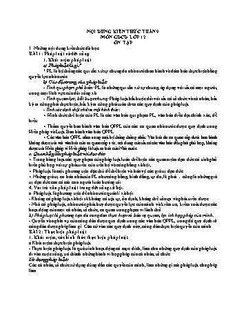 Đề cương ôn tập Giáo dục công dân 12 - Tuần 9