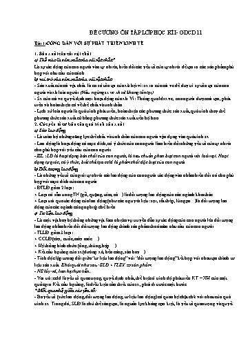 Đề cương ôn tập học kì I môn Giáo dục công dân 11