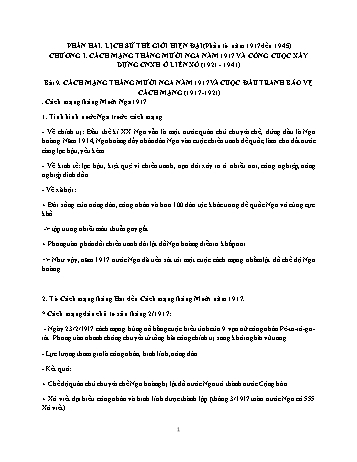 Đề cương ôn tập Lịch Sử 11 - Tuần 9