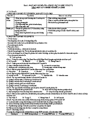 Đề cương ôn tập môn Địa Lí 11 - Tuần 5 - Bài 5: Một số vấn đề của châu lục và khu vực
