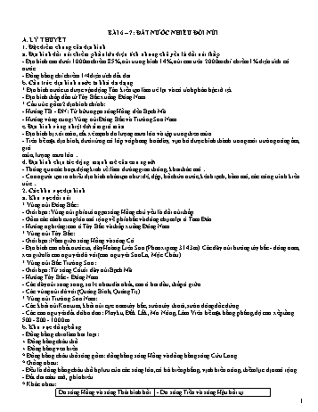 Đề cương ôn tập môn Địa Lí 12 - Tuần 5 - Bài 6+7: Đất nước nhiều đồi núi