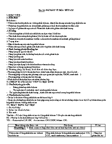 Đề cương ôn tập môn Hóa Học 11 - Tuần 13 - Bài 20: Mở đầu về hóa hữu cơ
