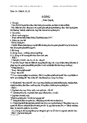 Đề cương ôn tập môn Ngữ Văn 12 - Tuần 10 - Tiết 20+31+32 - Trường THPT Nguyễn Bỉnh Khiêm
