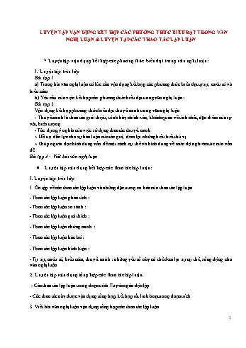 Đề cương ôn tập môn Ngữ Văn Lớp 12 - Tuần 14 - Luyện tập