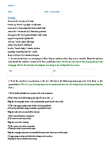 Đề cương ôn tập môn Tiếng Anh 11 - Tuần 5 - Unit 2: Reading