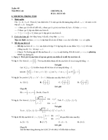 Đề cương ôn tập môn Toán 10 - Chương II, Bài 1: Hàm số