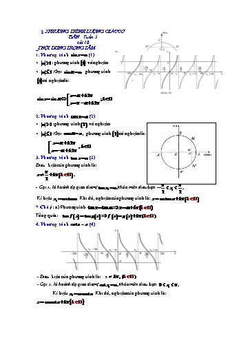 Đề cương ôn tập môn Toán 11 - Tuần 5 - Bài 2: Phương trình lượng giác cơ bản