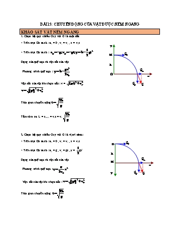 Đề cương ôn tập môn Vật Lí 10 - Tuần 13 - Bài 15: Chuyển động của vật được ném ngang