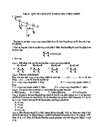 Đề cương ôn tập môn Vật Lí 10 - Tuần 15 - Tiết 29+30