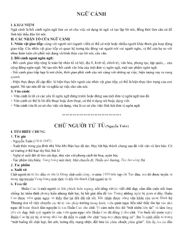 Đề cương ôn tập Ngữ Văn 11 - Tuần 9