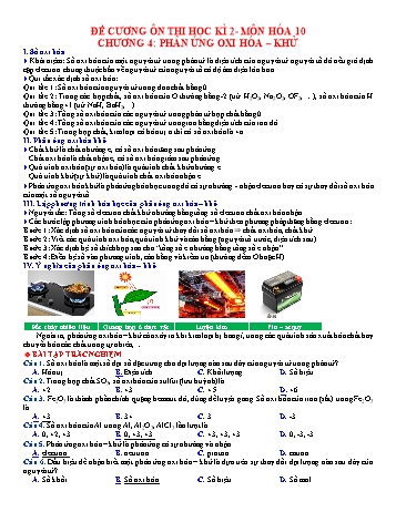 Đề cương ôn thi cuối kỳ II môn Hóa Học Lớp 10