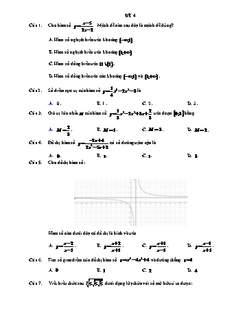 Đề thi thử môn Toán Lớp 12 - Đề 04 (Có đáp án)