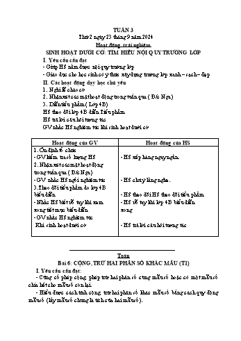 Giáo án các môn Lớp 5 - Tuần 3 - Năm học 2024-2025