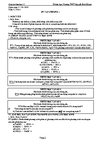 Giáo án Hóa Học 11 - Tuần 5 - Trường THPT Nguyễn Bỉnh Khiêm