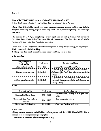 Giáo án Lịch Sử Lớp 11 - Tuần 4